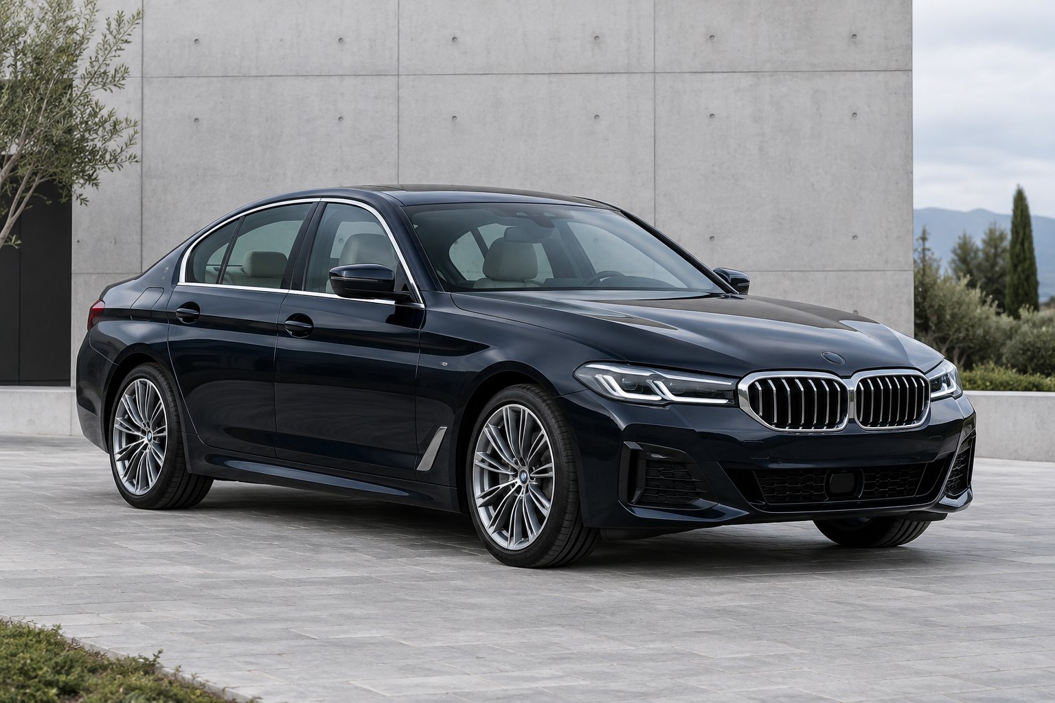 Black BMW 5 Series executive sedan for private chauffeur hire