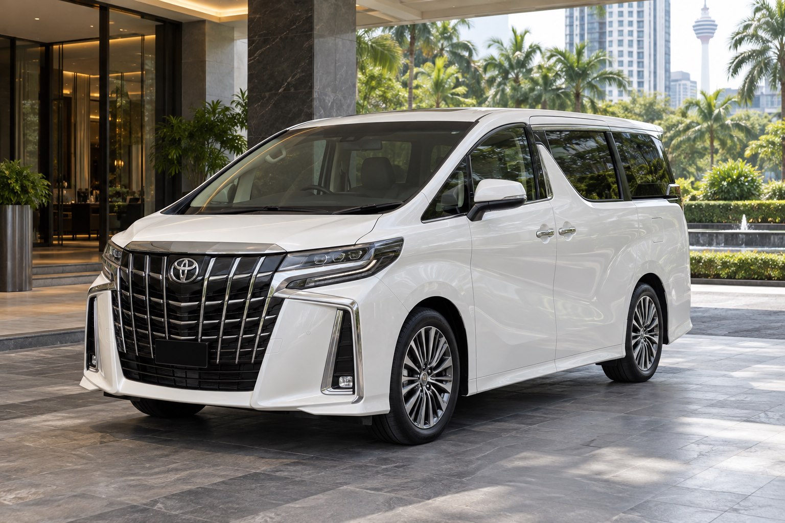 White Toyota Alphard premium MPV for private chauffeur hire